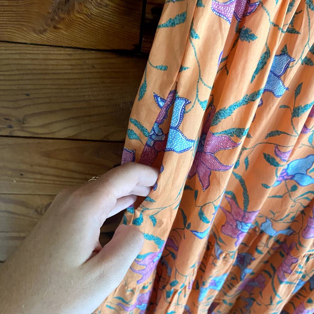 Tuckernuck Hyacinth House Orange Multi Floral Cisco Maxi Dress size Medium - Picture 5 of 7
